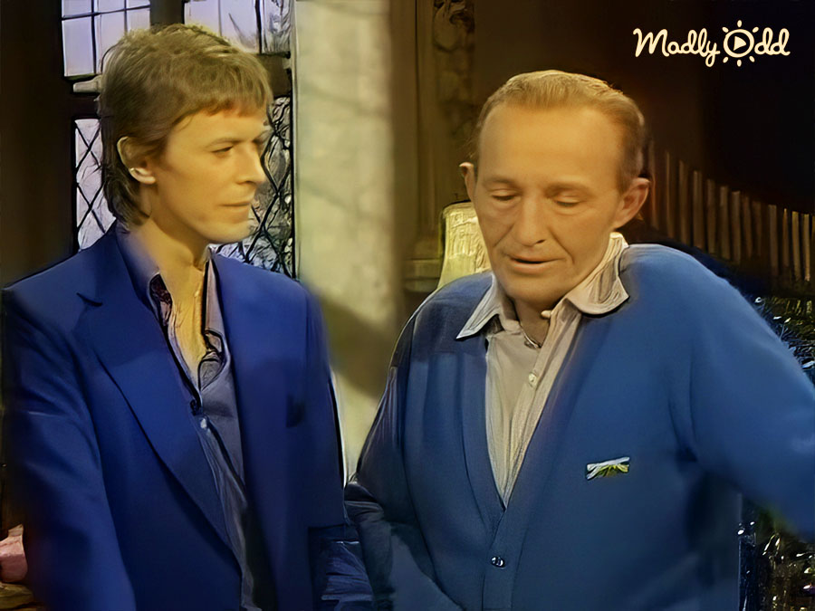 David Bowie looking at Bing Crosby