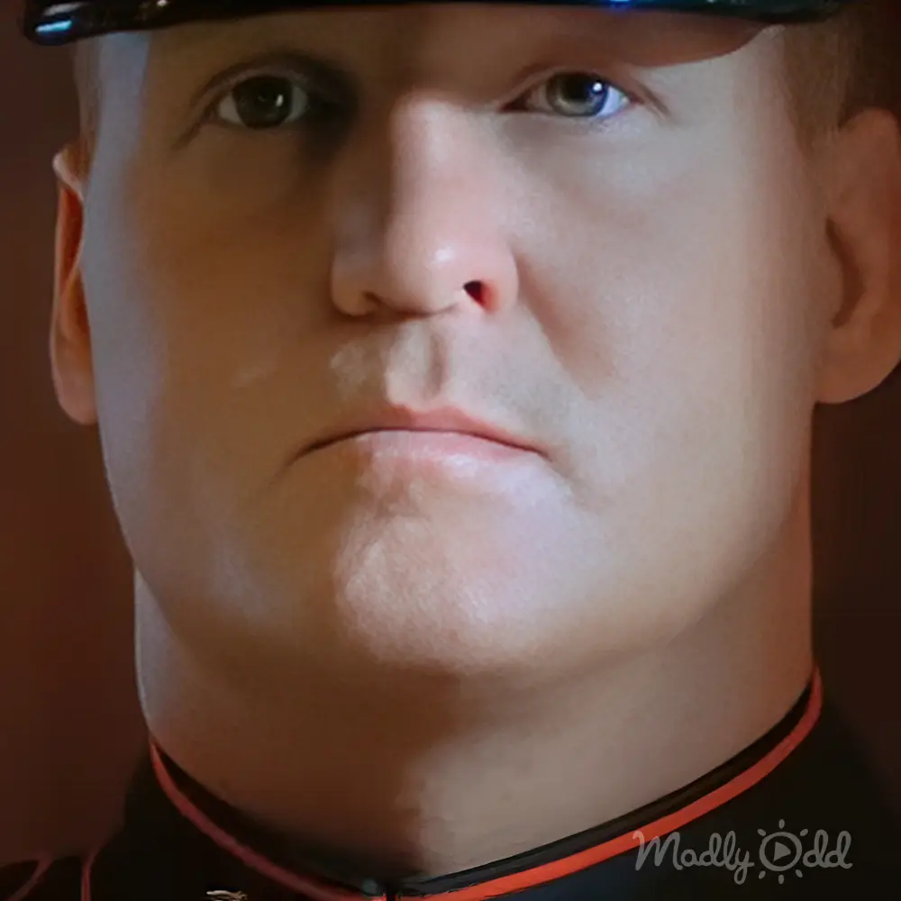 Marine's Toys For Tots Commercial from 1997. Stoic US Marine at attention