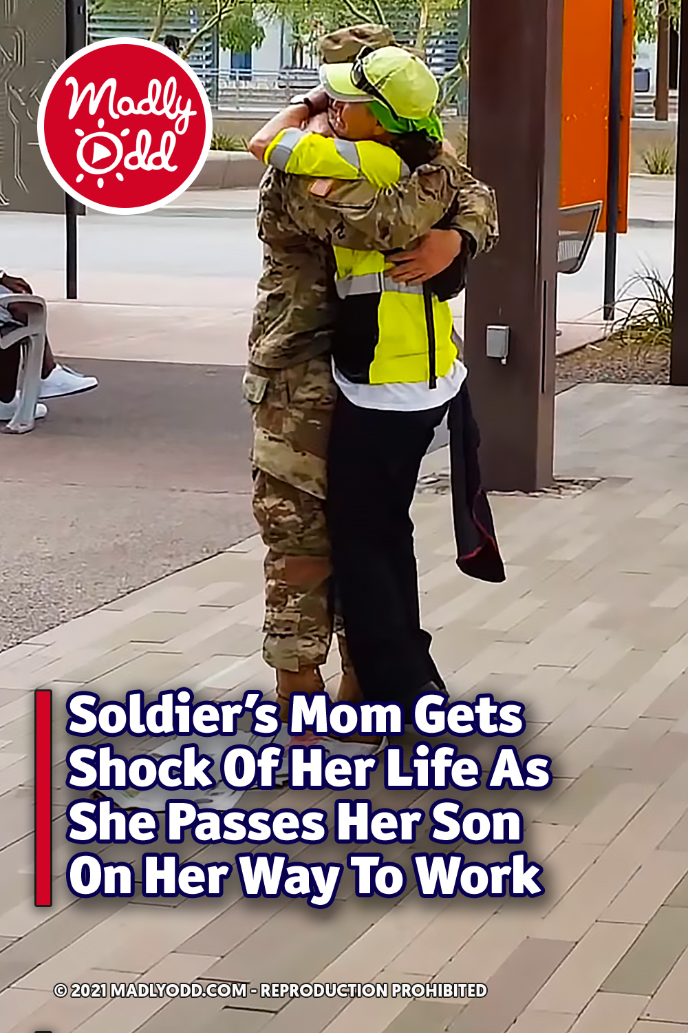 Soldier\'s Mom Gets Shock Of Her Life As She Passes Her Son On Her Way To Work