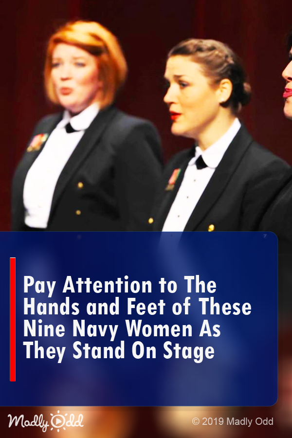 Pay Attention to The Hands and Feet of These Nine Navy Women as They Stand on Stage