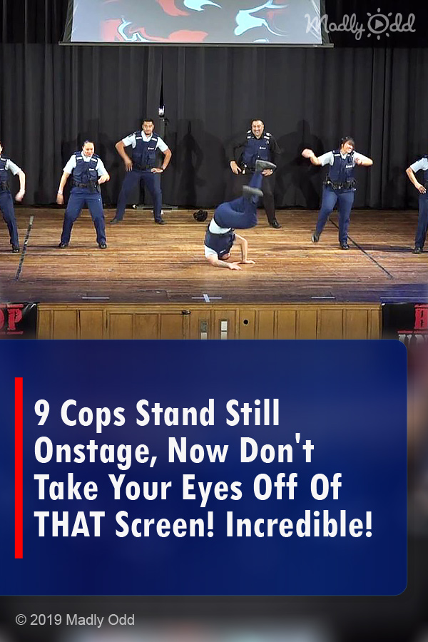 9 Cops Stand Still Onstage, Now Don\'t Take Your Eyes Off Of THAT Screen! Incredible!