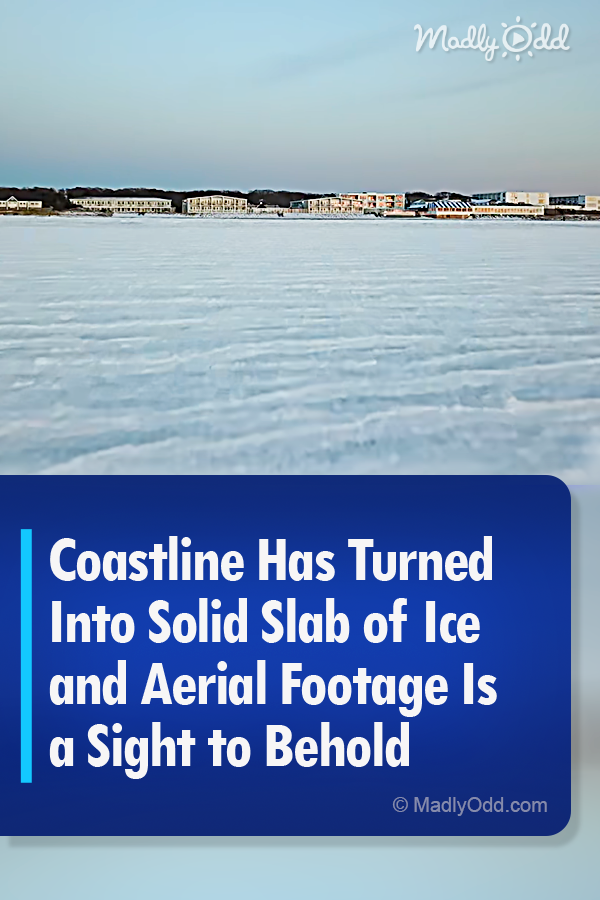 Coastline Has Turned Into Solid Slab of Ice and Aerial Footage Is a Sight to Behold