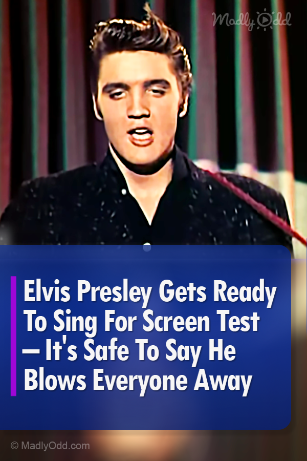 Elvis Presley Gets Ready To Sing For Screen Test – It\'s Safe To Say He Blows Everyone Away