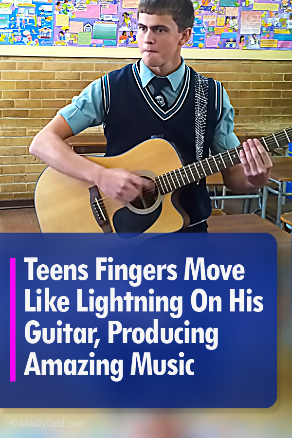 Teens Fingers Move Like Lightning On His Guitar, Producing Amazing Music