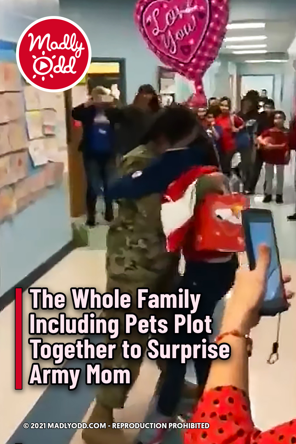 The Whole Family Including Pets Plot Together to Surprise Army Mom