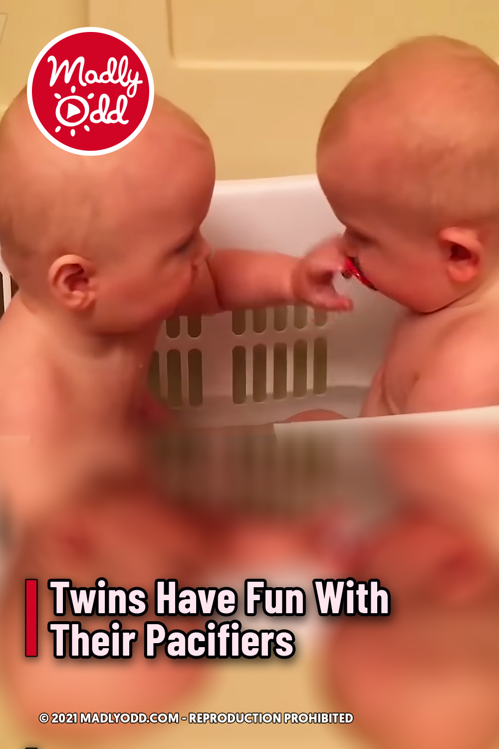 Twins Have Fun With Their Pacifiers