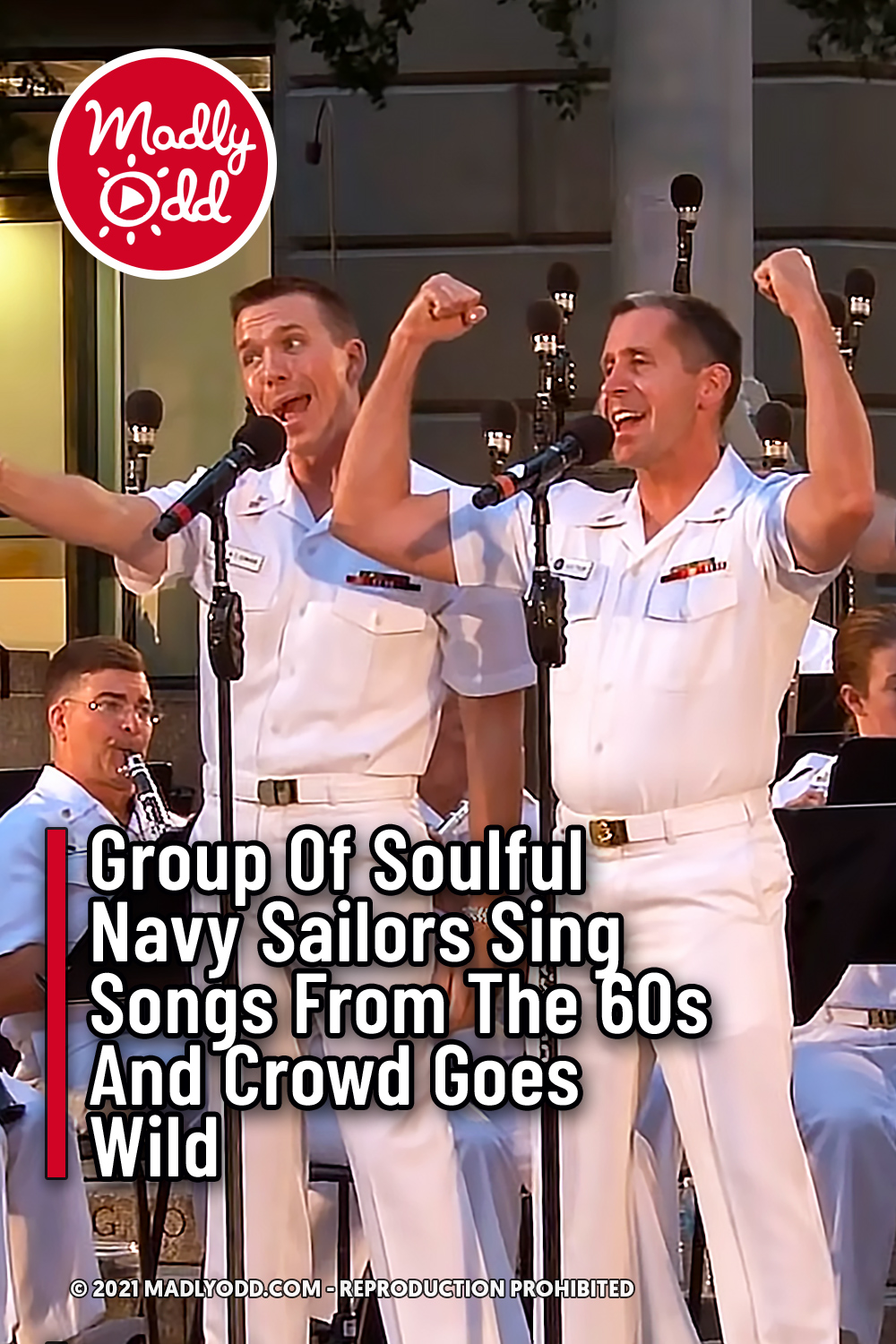 Group Of Soulful Navy Sailors Sing Songs From The 60s And Crowd Goes Wild