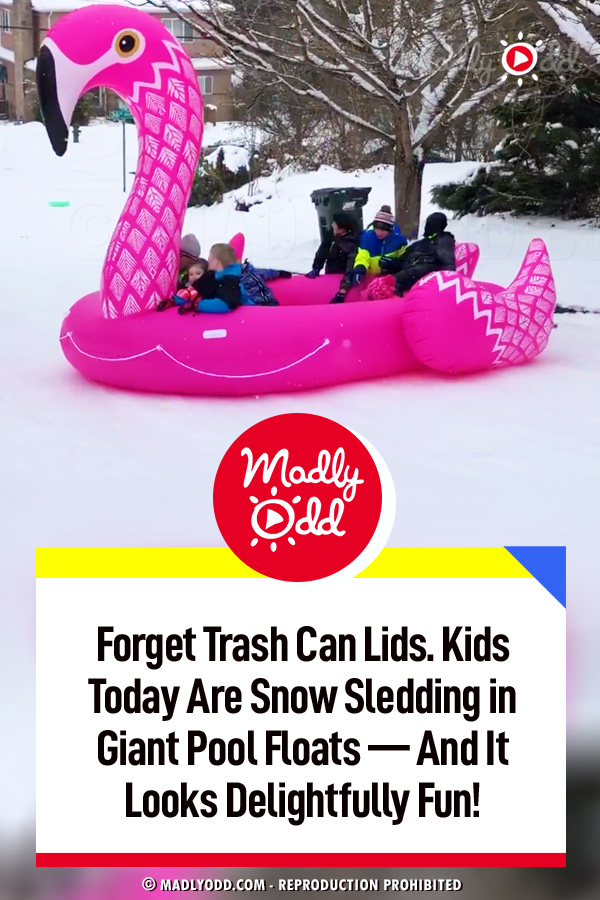 Forget Trash Can Lids.  Kids Today Are Snow Sledding in Giant Pool Floats — And It Looks Delightfully Fun!