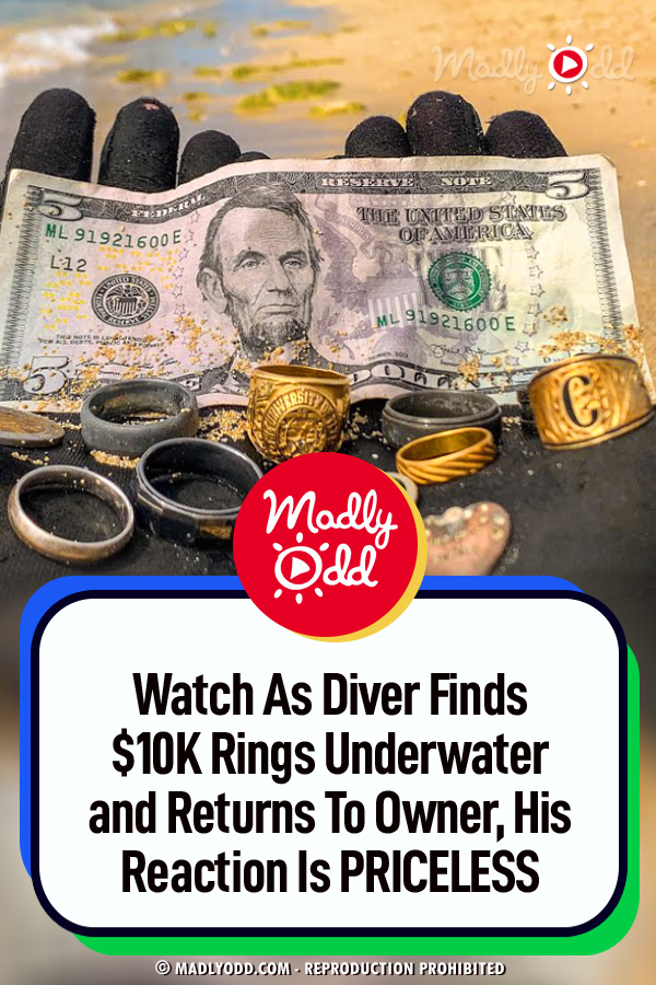 Watch As Diver Finds $10K Rings Underwater and Returns To Owner, His Reaction Is PRICELESS