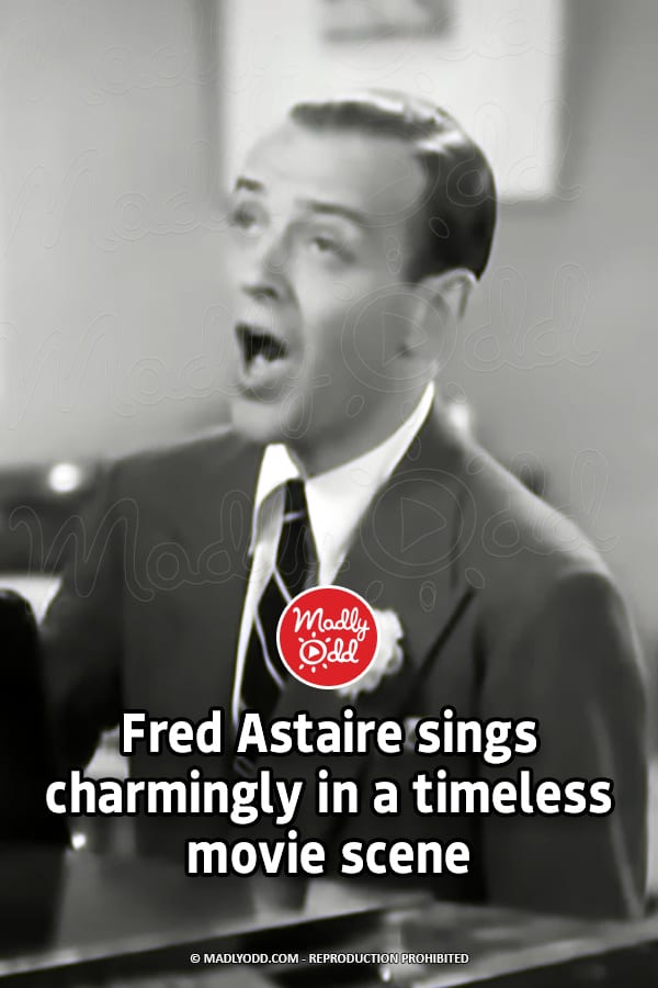 Fred Astaire sings charmingly in a timeless movie scene