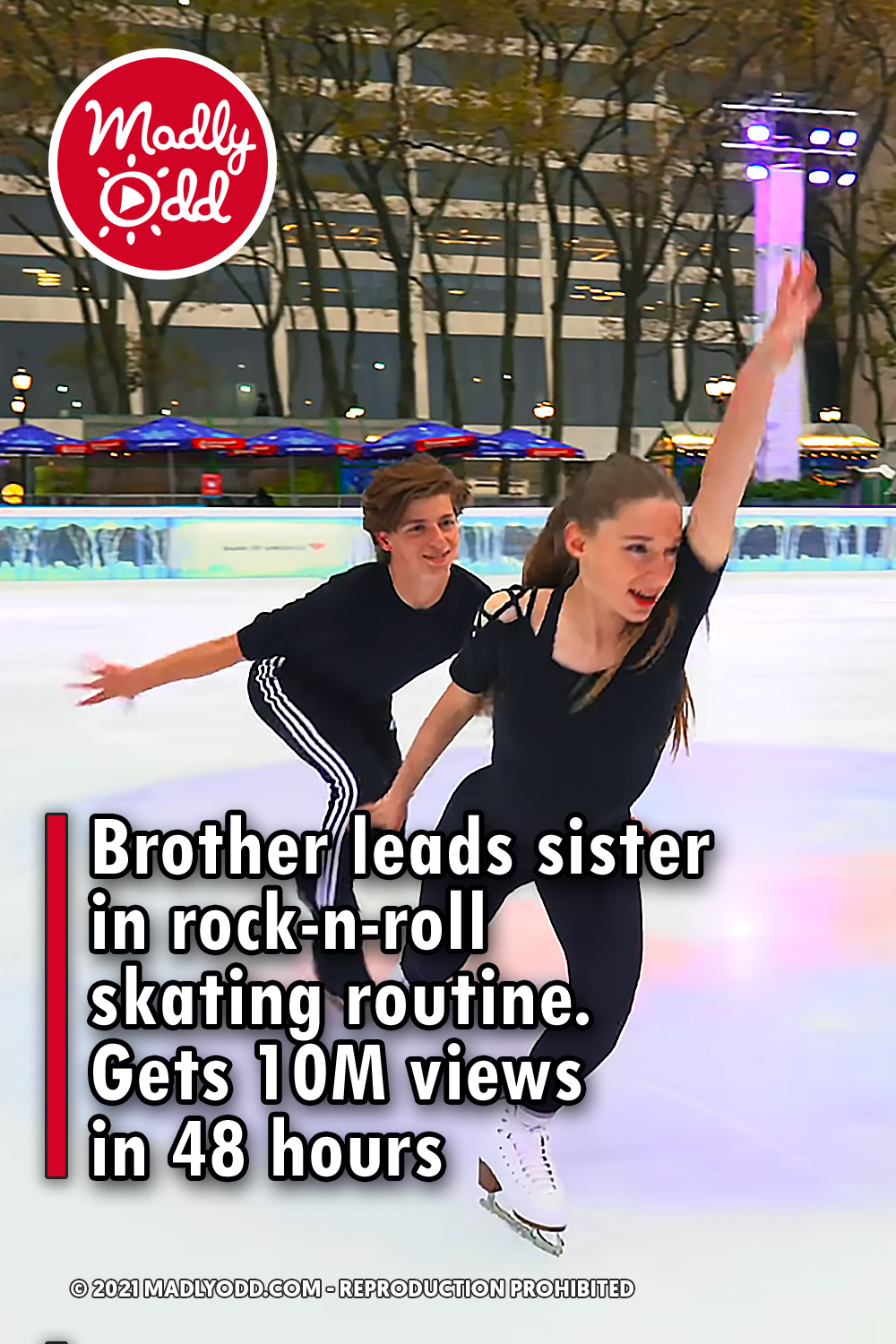 Brother leads sister in rock-n-roll skating routine. Gets 10M views in 48 hours