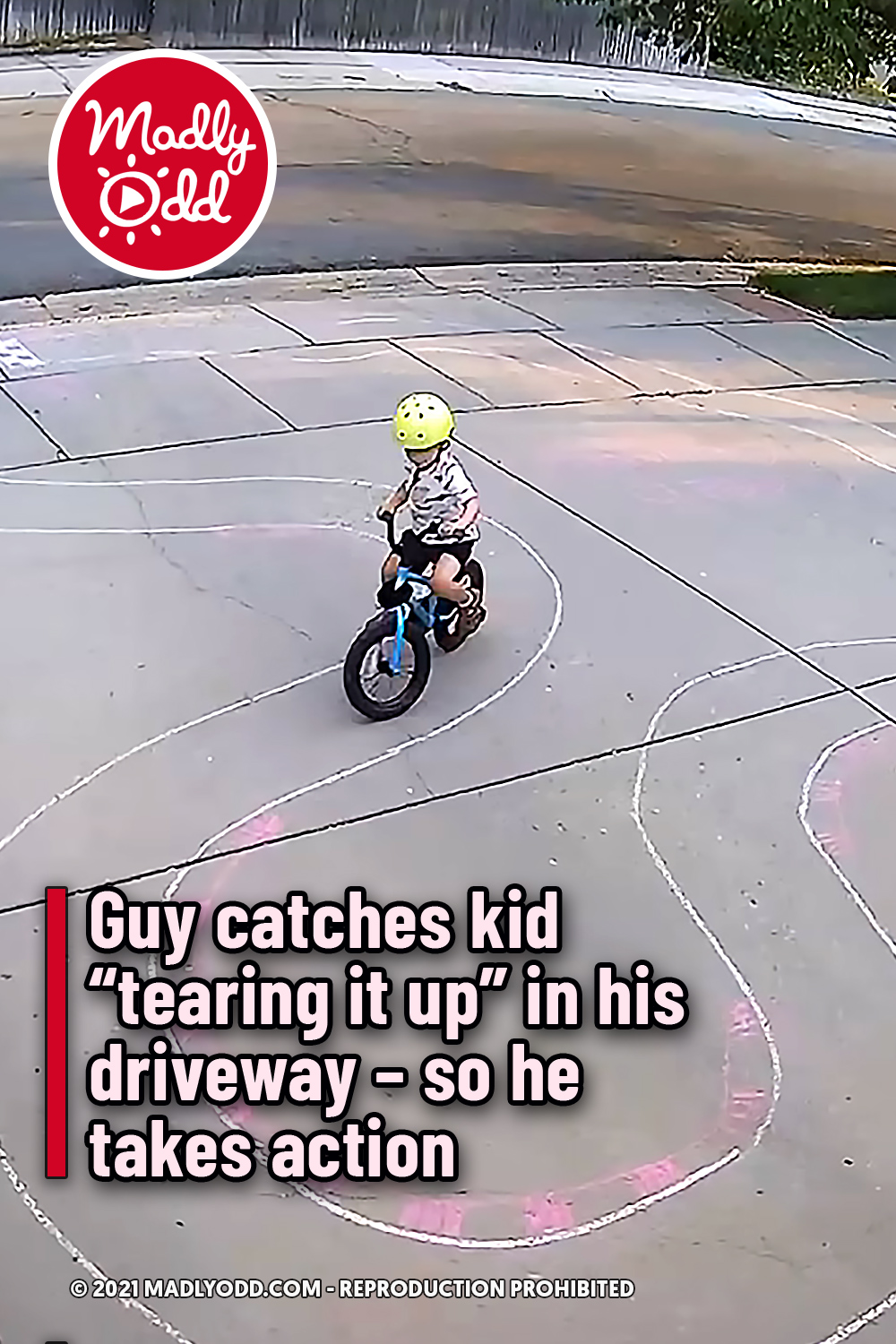 Guy catches kid “tearing it up” in his driveway – so he takes action