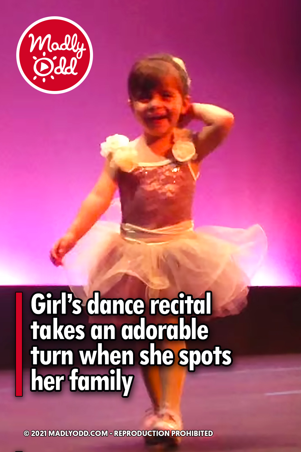 Girl’s dance recital takes an adorable turn when she spots her family ...