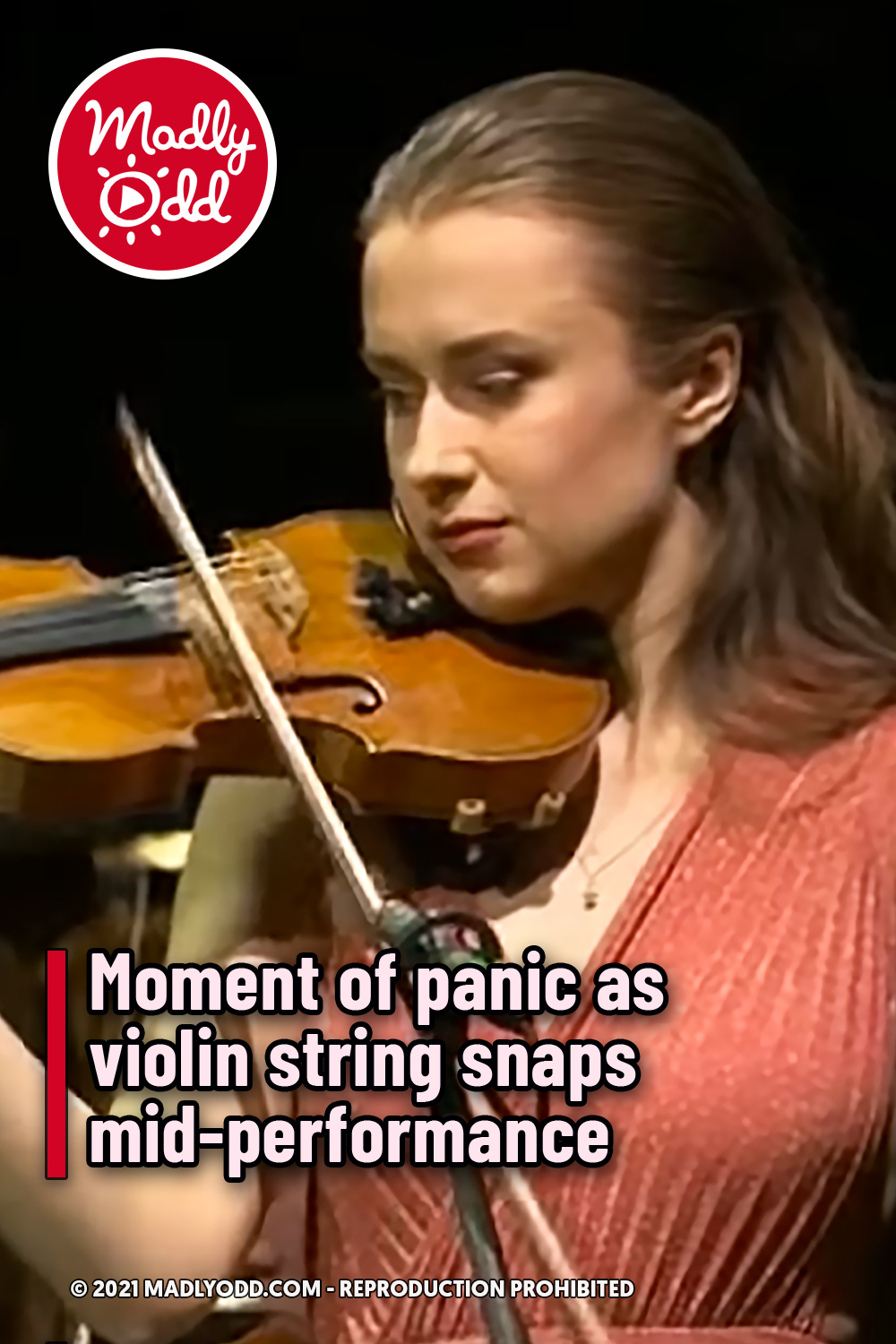 Moment of panic as violin string snaps mid-performance