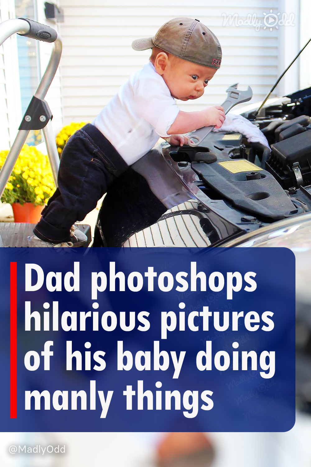 Dad photoshops hilarious pictures of his baby doing manly things