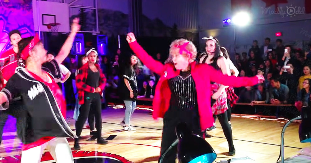 Retiring teacher baffles the students with her hip-hop moves