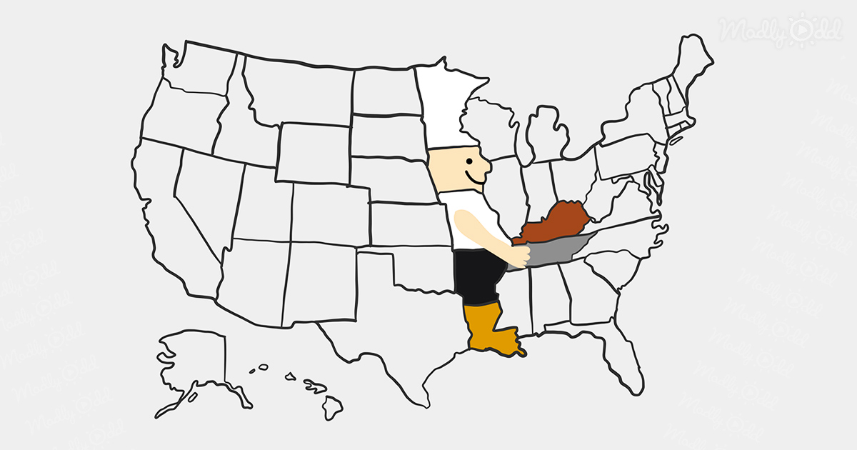 Mimal the chef carrying fried chicken hidden on the USA map