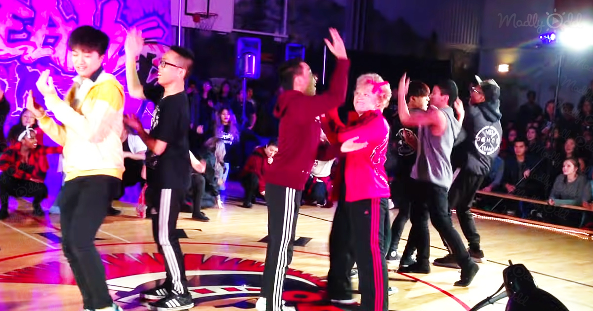 Retiring teacher baffles the students with her hip-hop moves 