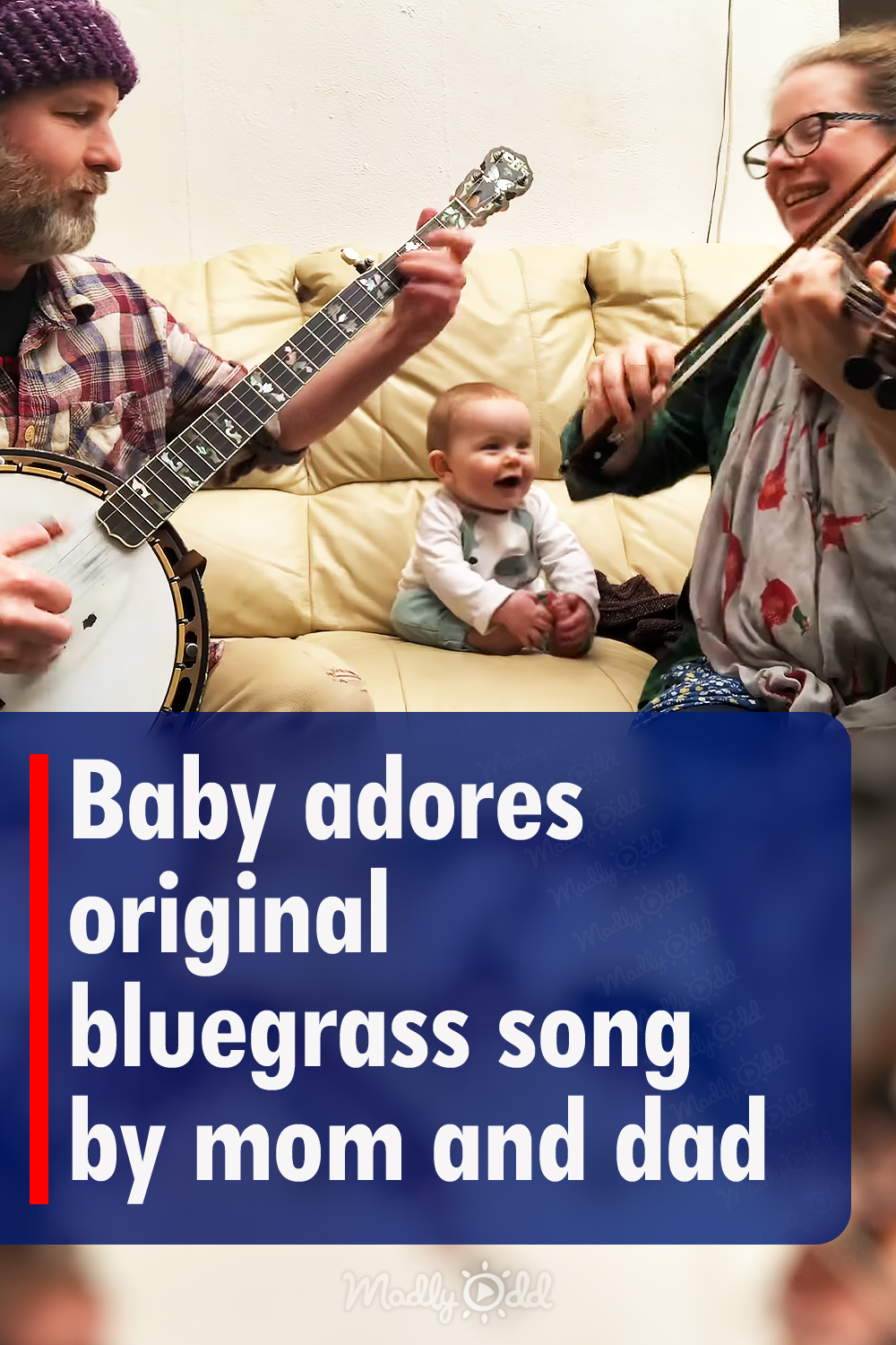 Baby adores original bluegrass song by mom and dad