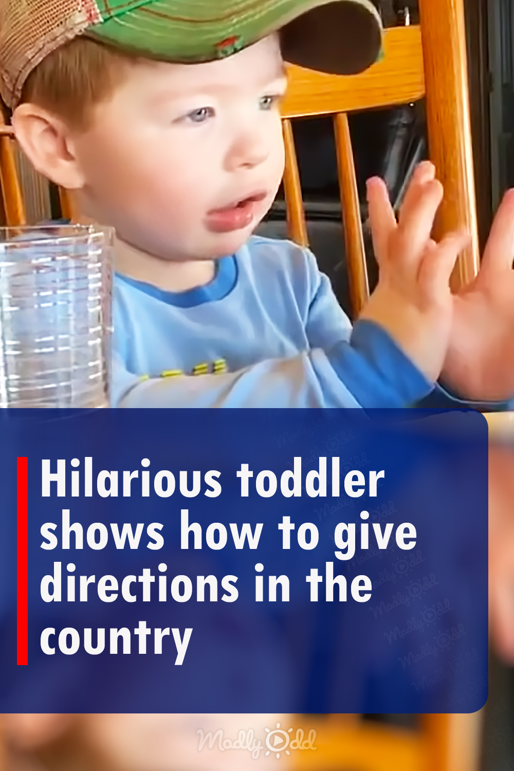 Hilarious toddler shows how to give directions in the country