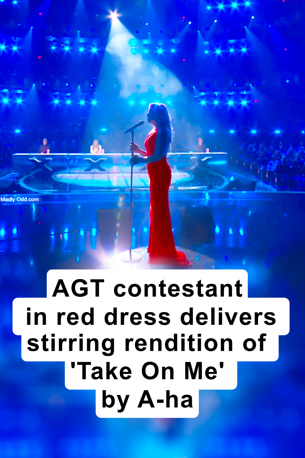 Woman in red dress delivers jaw-dropping rendition of \'Take On Me\' by A-ha