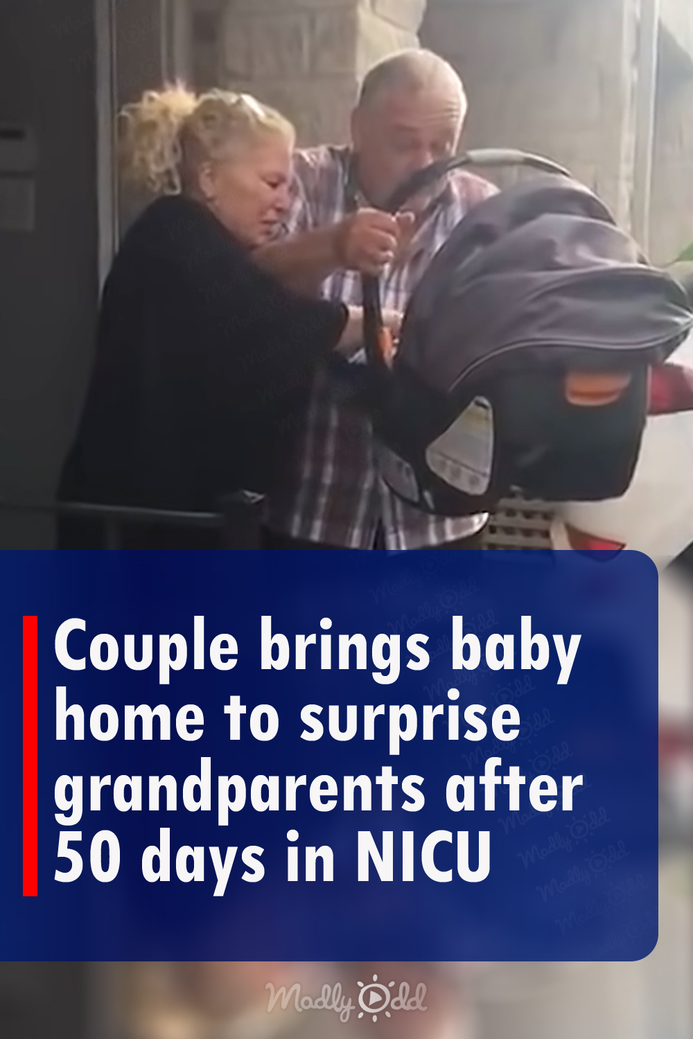 Couple brings baby home to surprise grandparents after 50 days in NICU