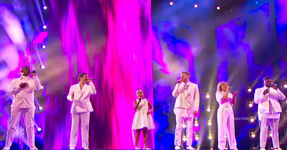 Pentatonix "The Prayer" with Victory Brinker on AGT stage