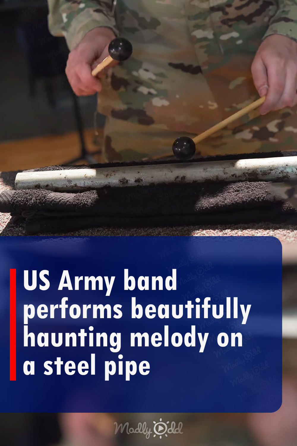 US Army band performs beautifully haunting melody on a steel pipe