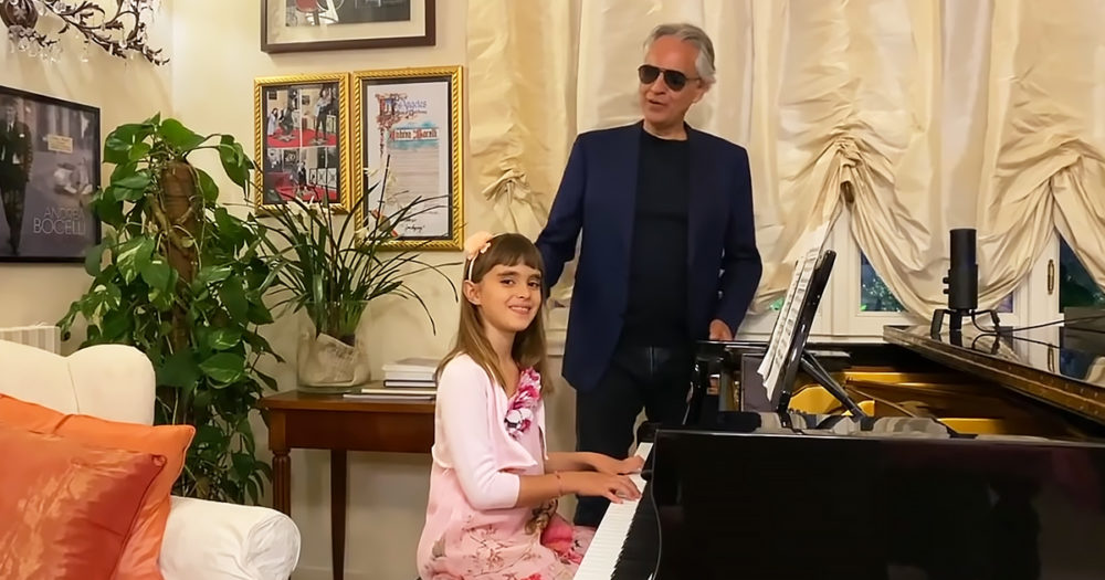 Andrea Bocelli and his daughter