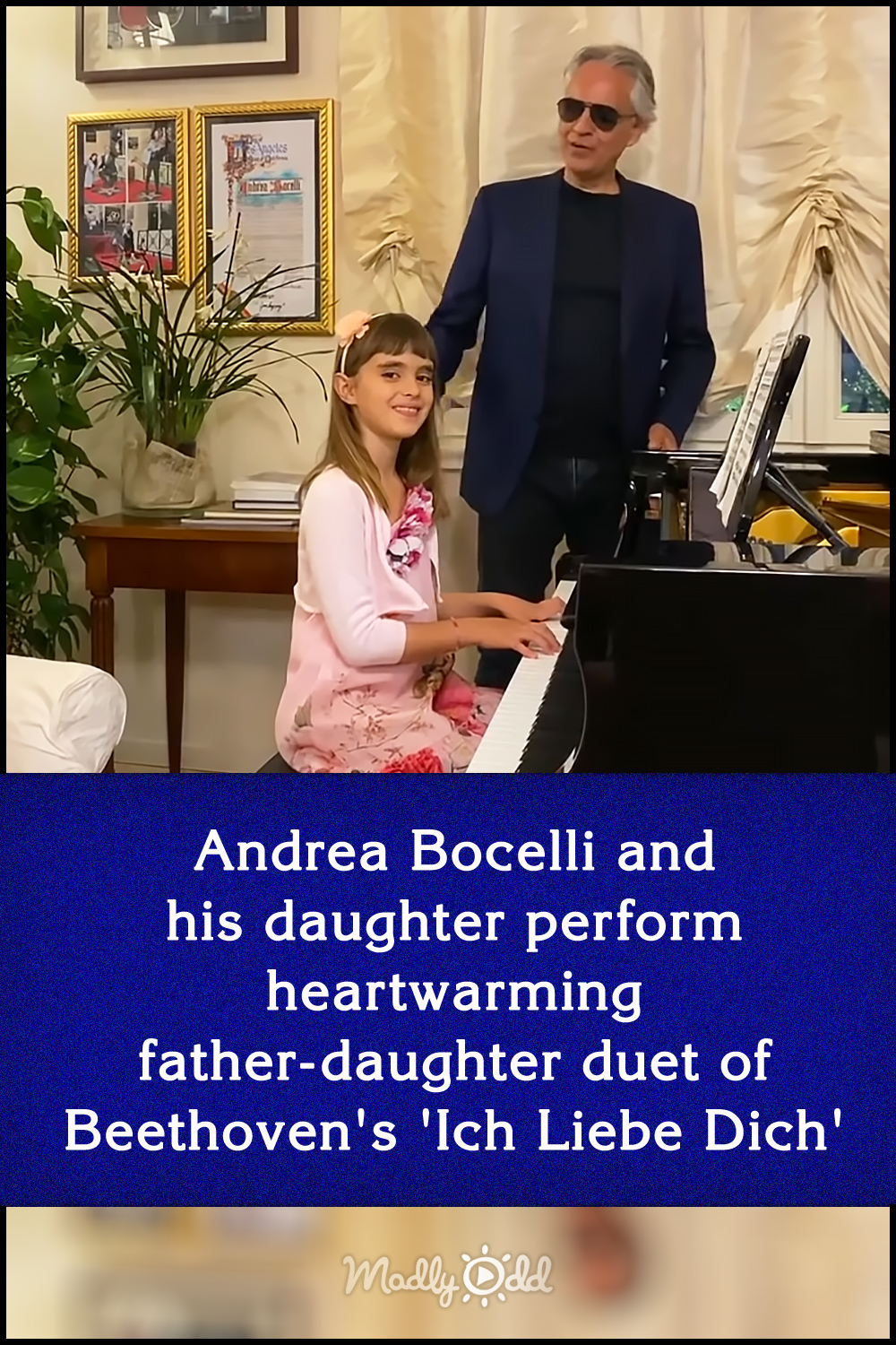 Andrea Bocelli and his daughter perform heartwarming father-daughter duet of Beethoven\'s \'Ich Liebe Dich\'