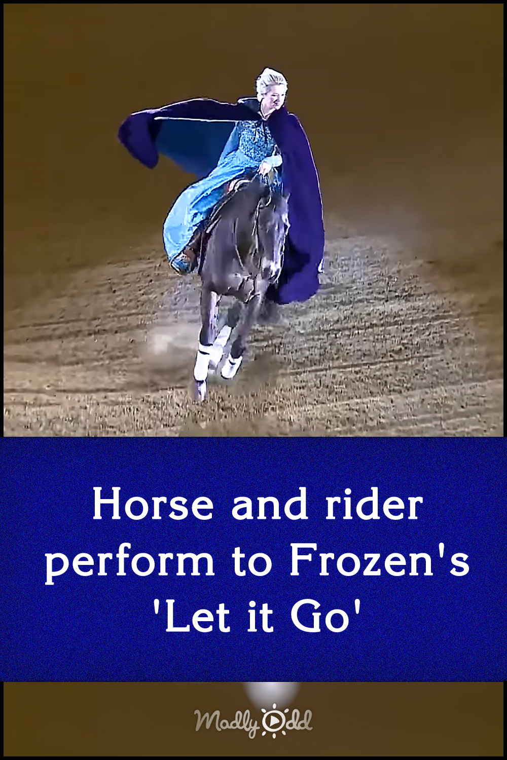 Horse and rider perform to Frozen\'s \'Let it Go\'