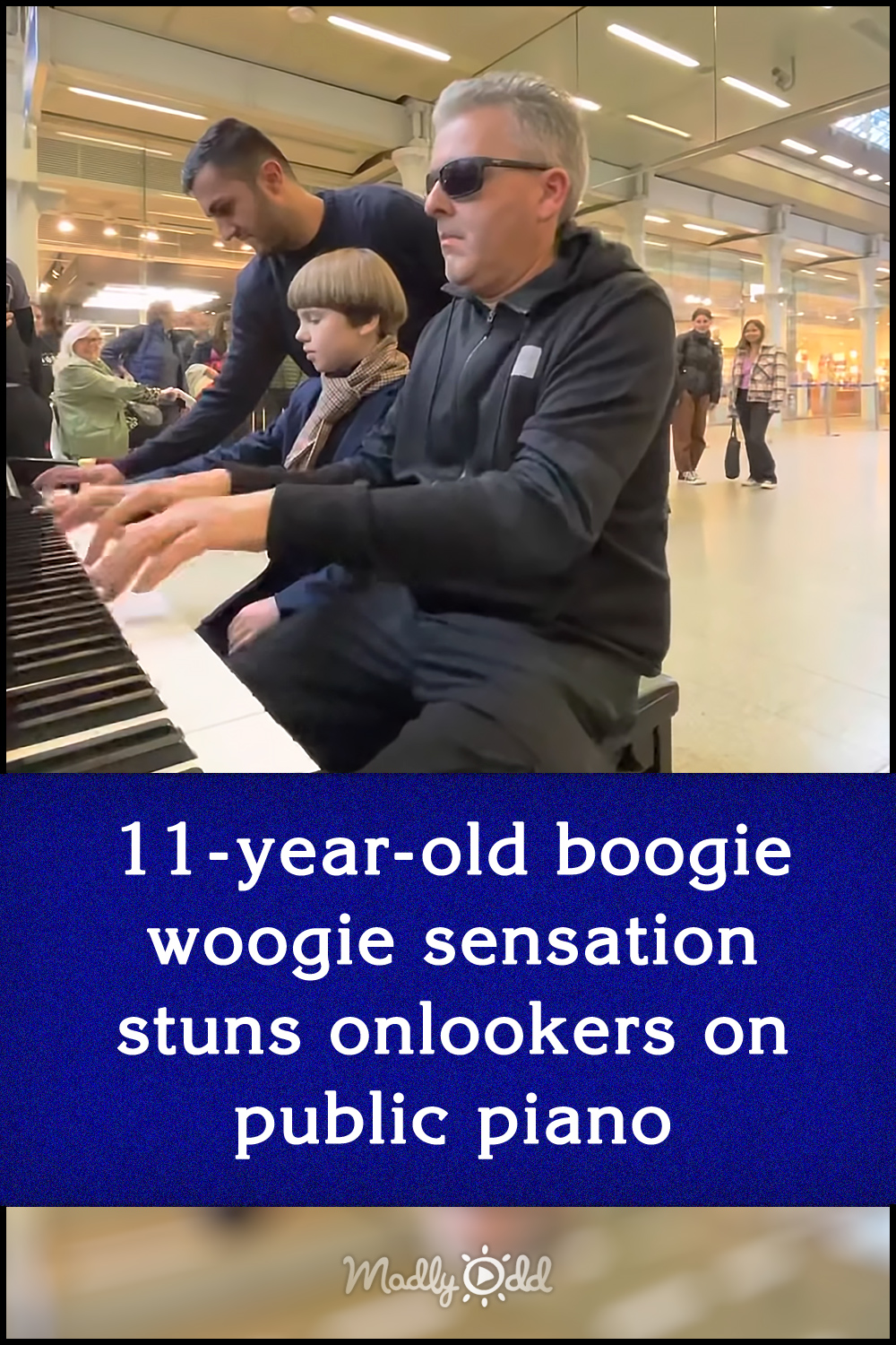 11-year-old boogie woogie sensation stuns onlookers on public piano