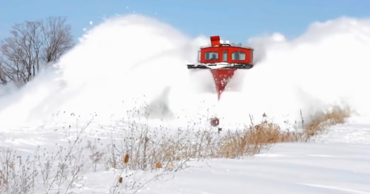 Trains with snow plows