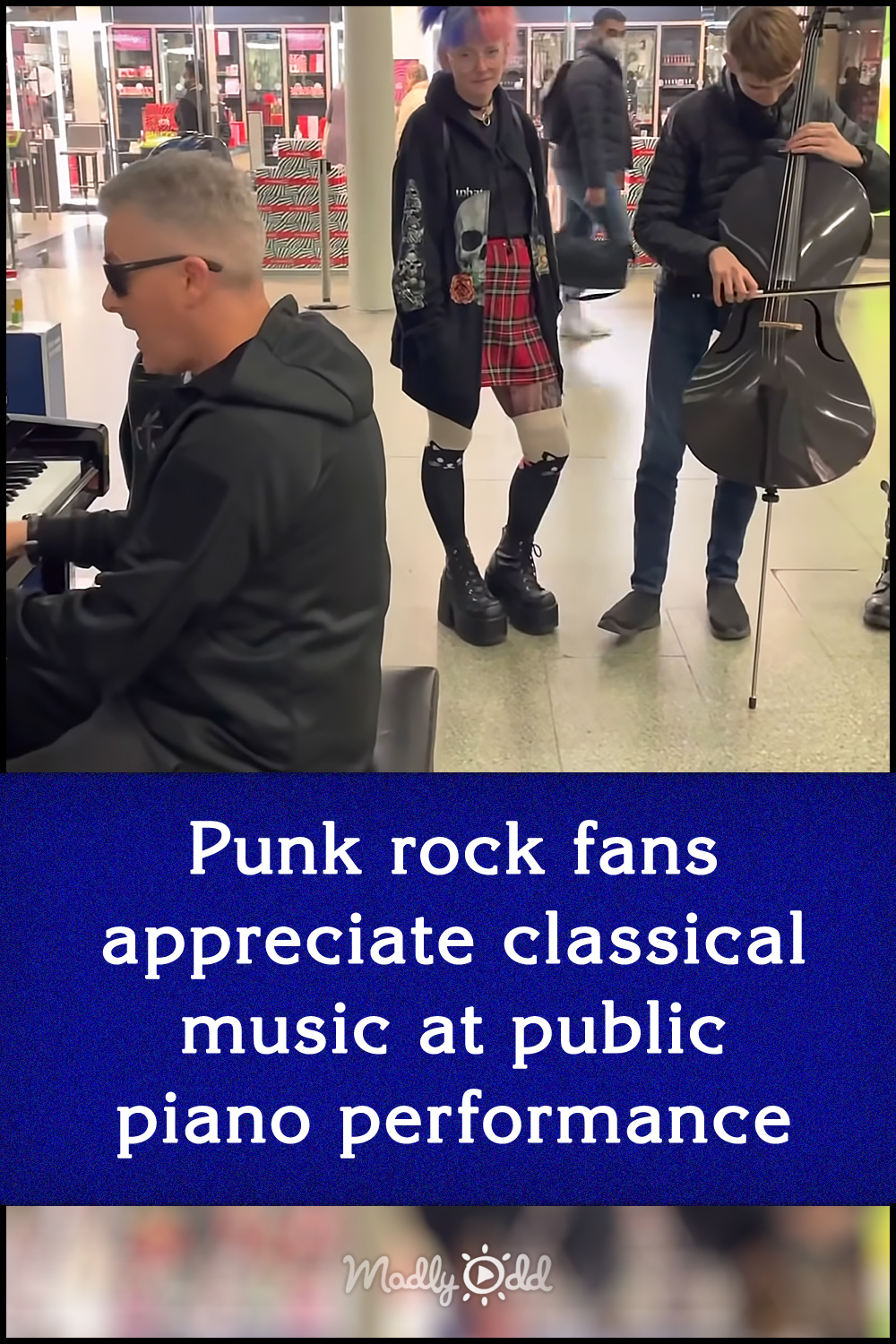 Punk rock fans appreciate classical music at public piano performance