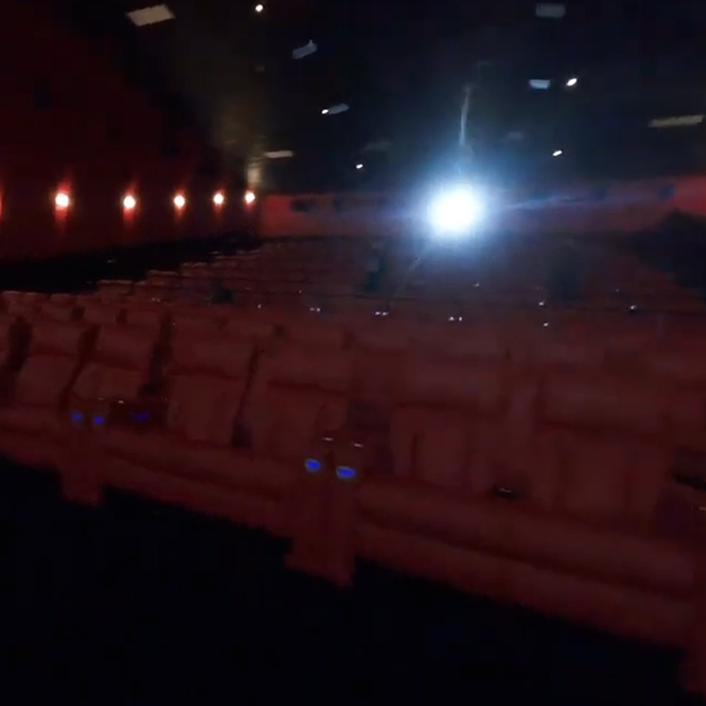 Inside movie theatre