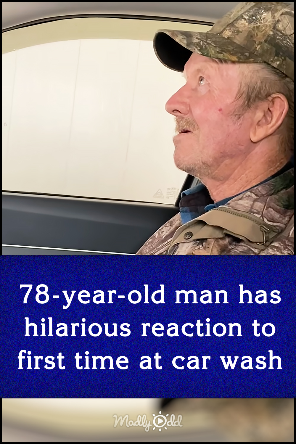 78-year-old man has hilarious reaction to first time at car wash