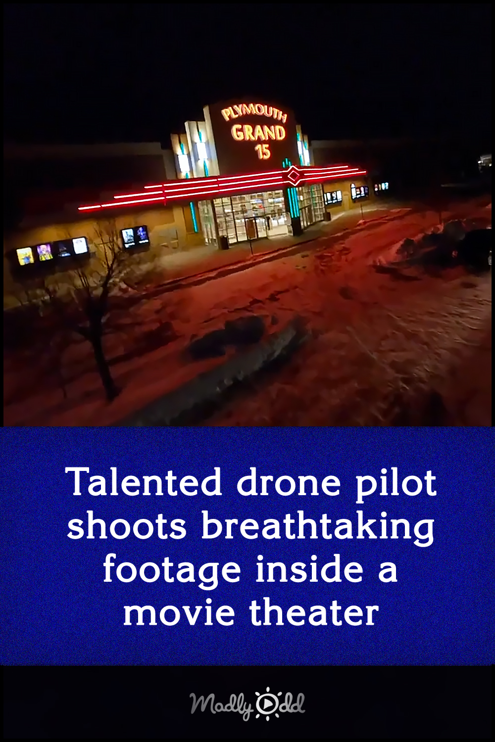 Talented drone pilot shoots breathtaking footage inside a movie theater