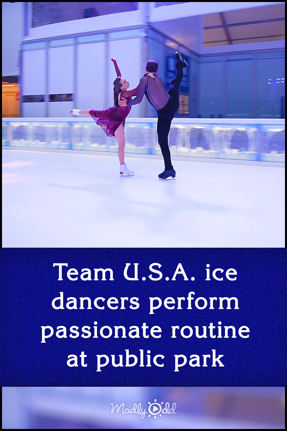 Team U.S.A. ice dancers perform passionate routine at public park
