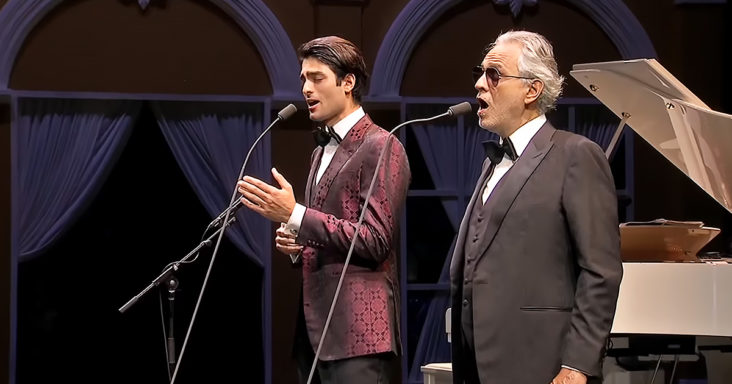 Andrea Bocelli's son sings Love Me Tender and has whole crowd swooning