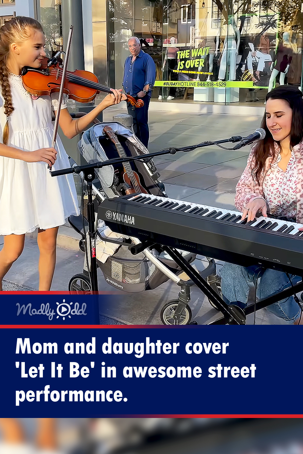Mom and daughter cover \'Let It Be\' in awesome street performance