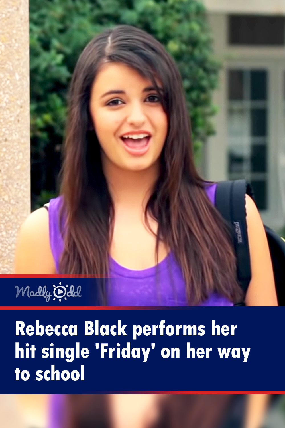 Rebecca Black performs her hit single \'Friday\' on her way to school