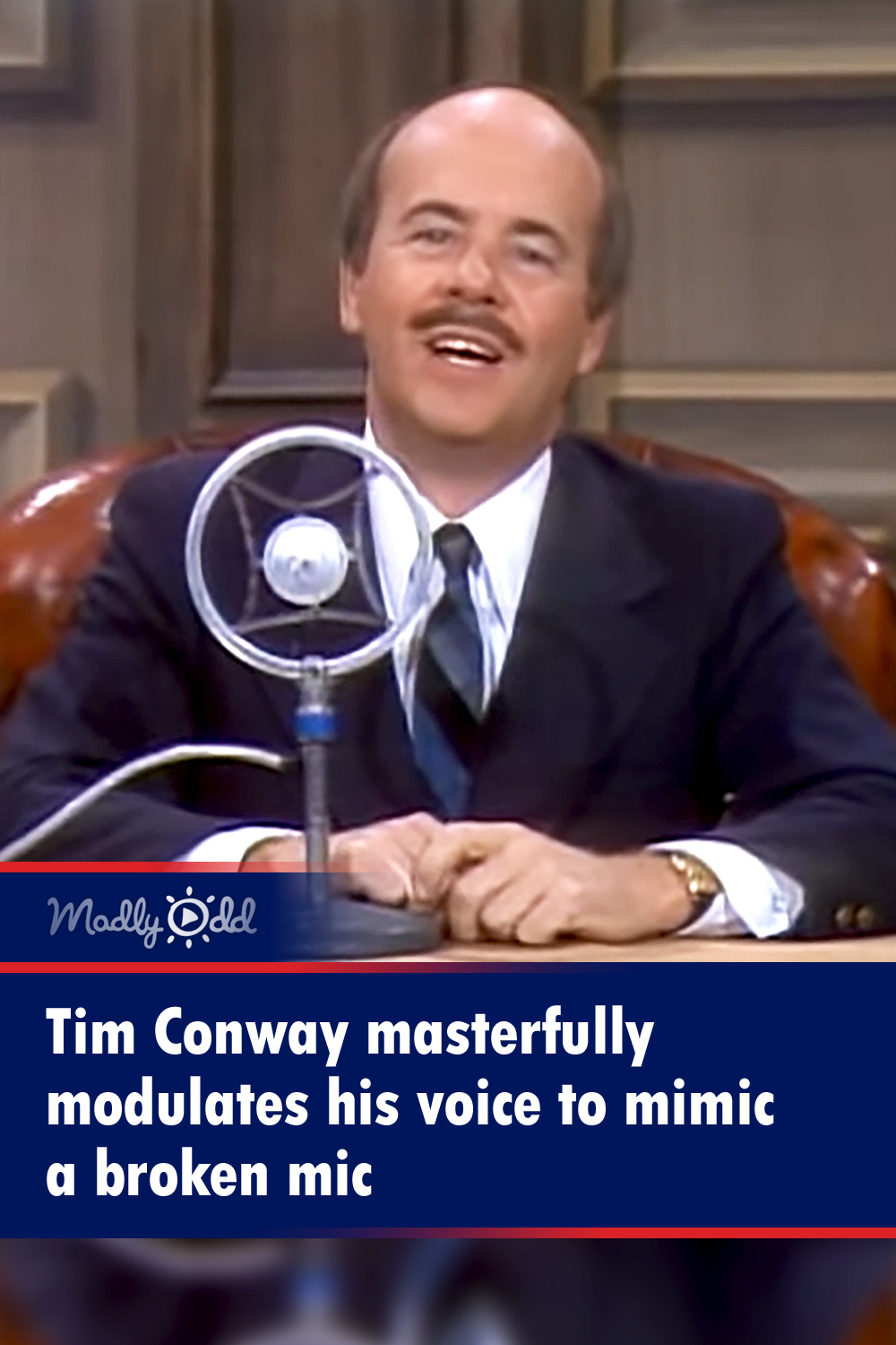Tim Conway gives a news report with a broken microphone on ‘Carol Burnett’