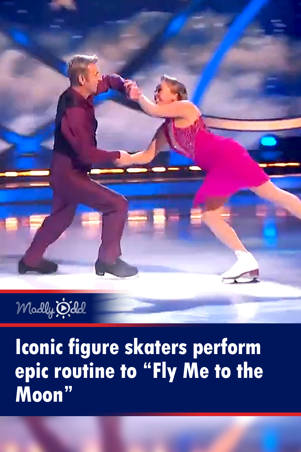 Iconic figure skaters perform epic routine to “Fly Me to the Moon”