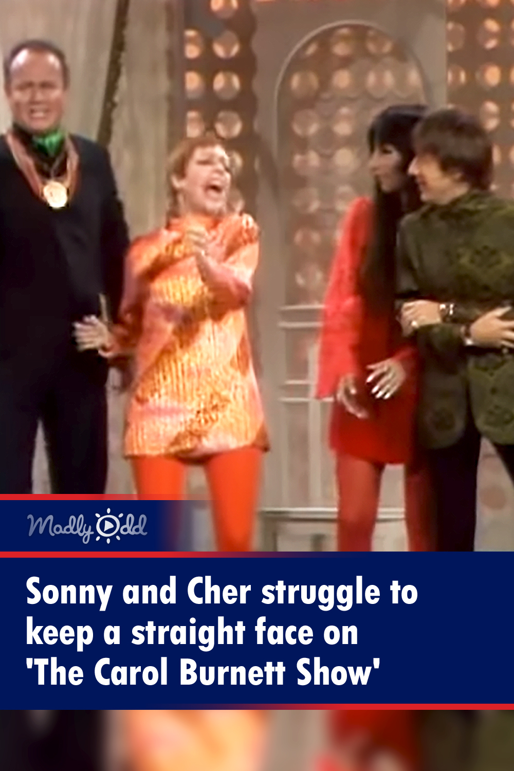 Sonny and Cher struggle to keep a straight face on \'The Carol Burnett Show\'