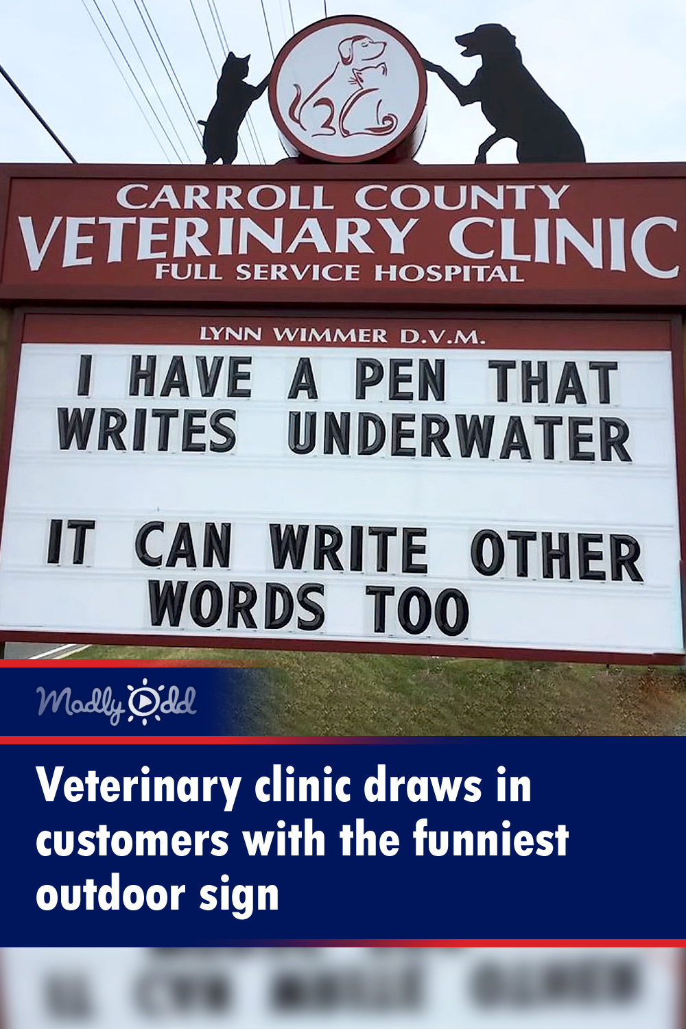 Veterinary clinic draws in customers with the funniest outdoor sign