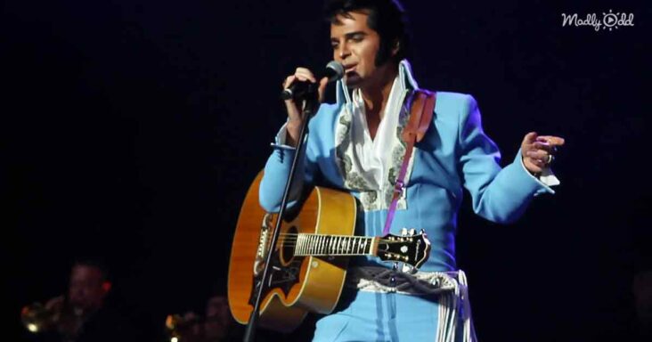 Spot-on impression of Elvis Presley by Dean Z