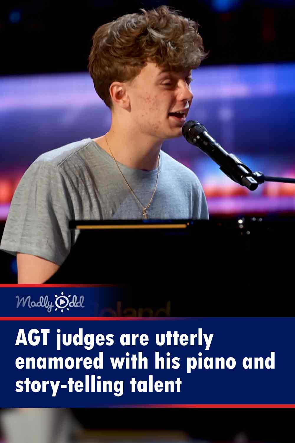 AGT judges are utterly enamored with his piano and story-telling talent