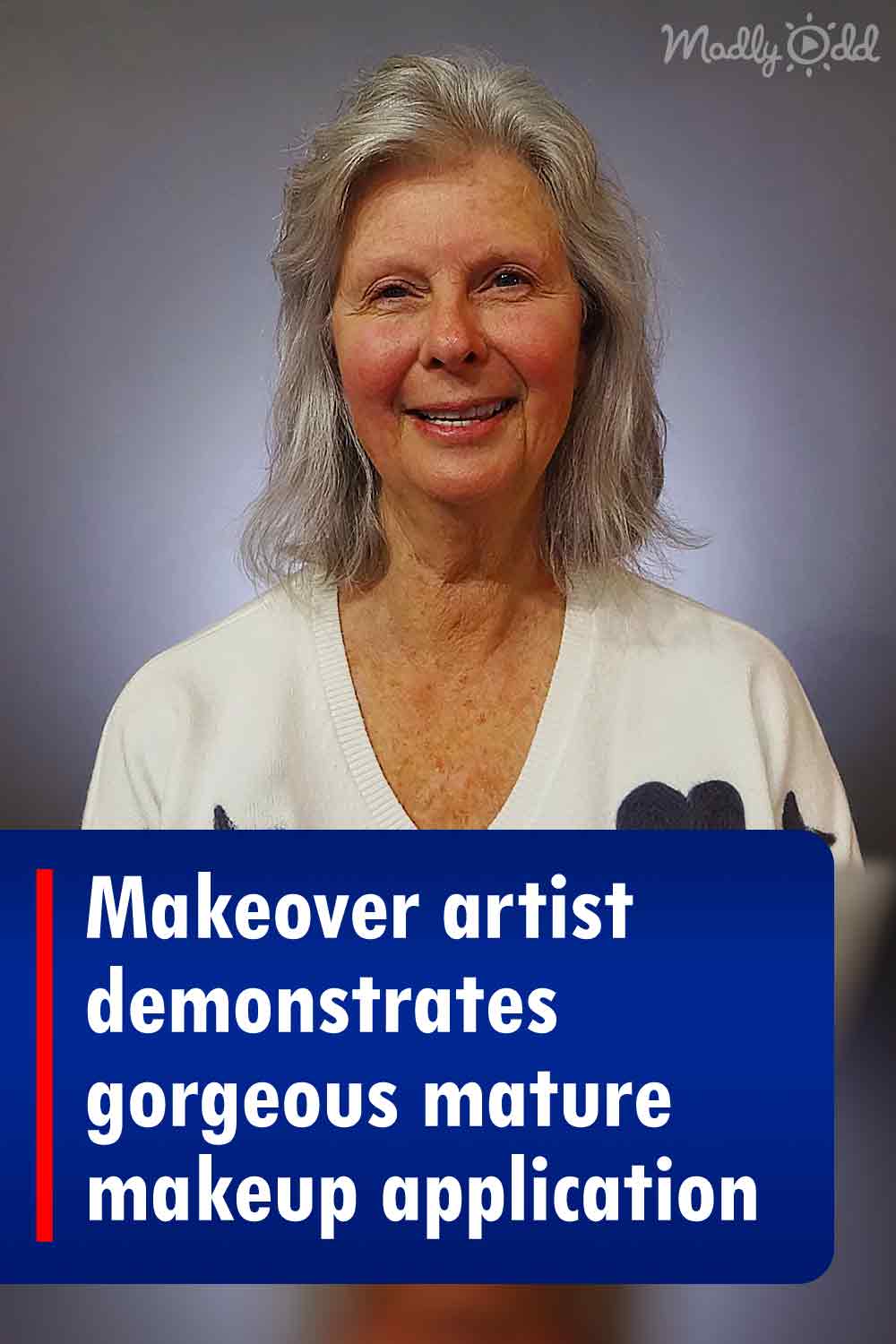 Makeover artist demonstrates gorgeous mature makeup application
