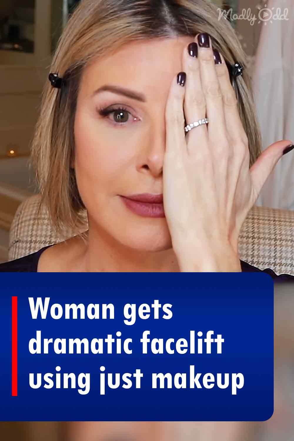 Woman gets dramatic facelift using just makeup