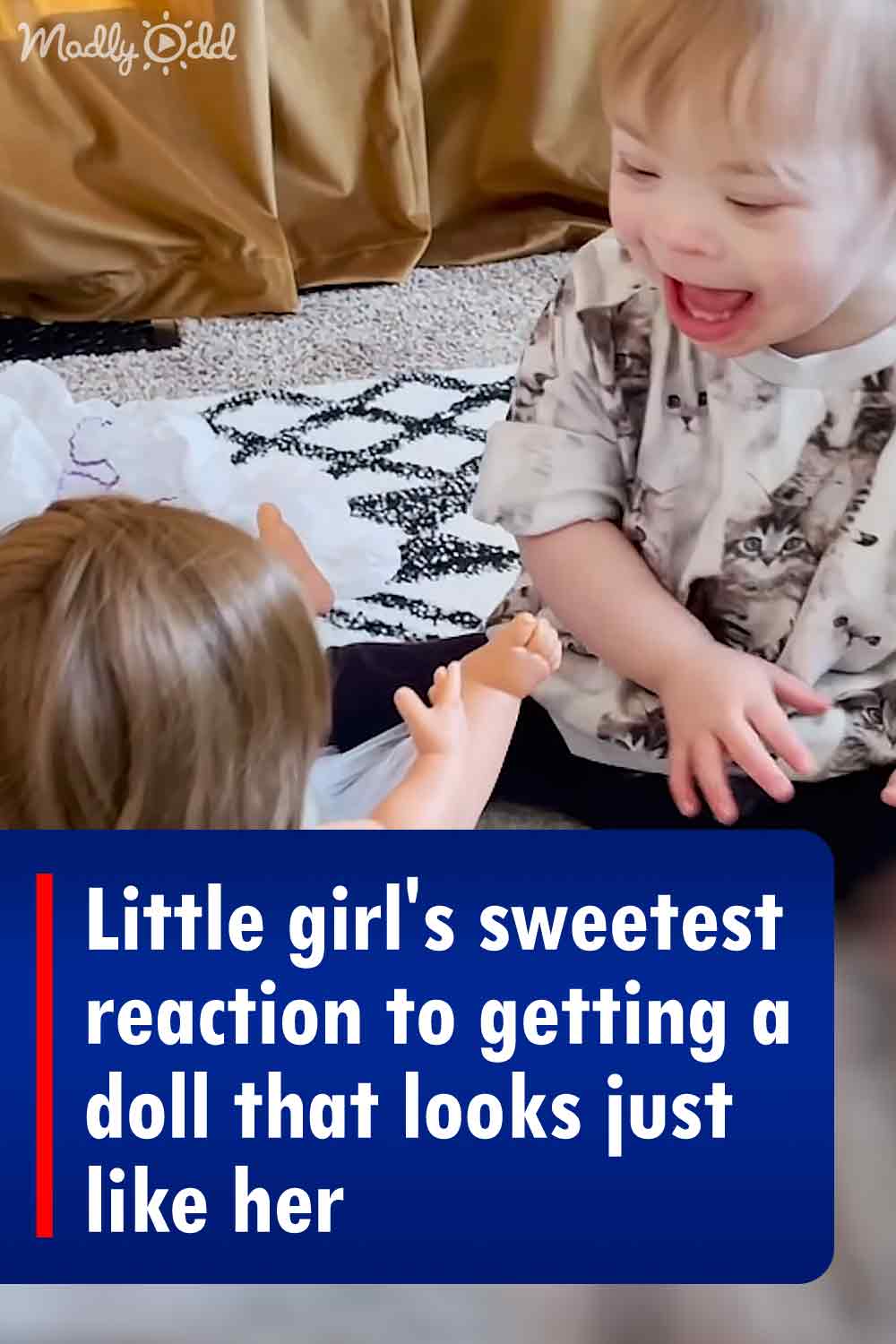 Little girl\'s sweetest reaction to getting a doll that looks just like her